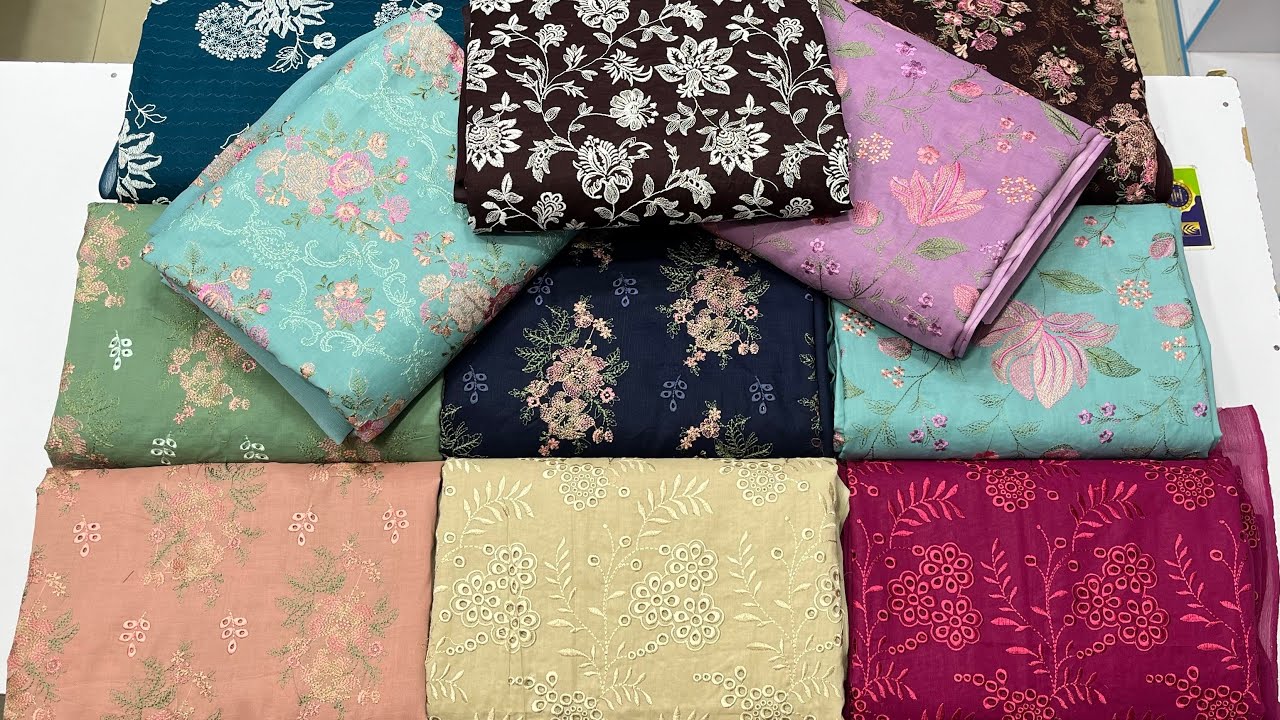 💕Lawn embroidered 3 piece 💖with chiffon Dupatta💖