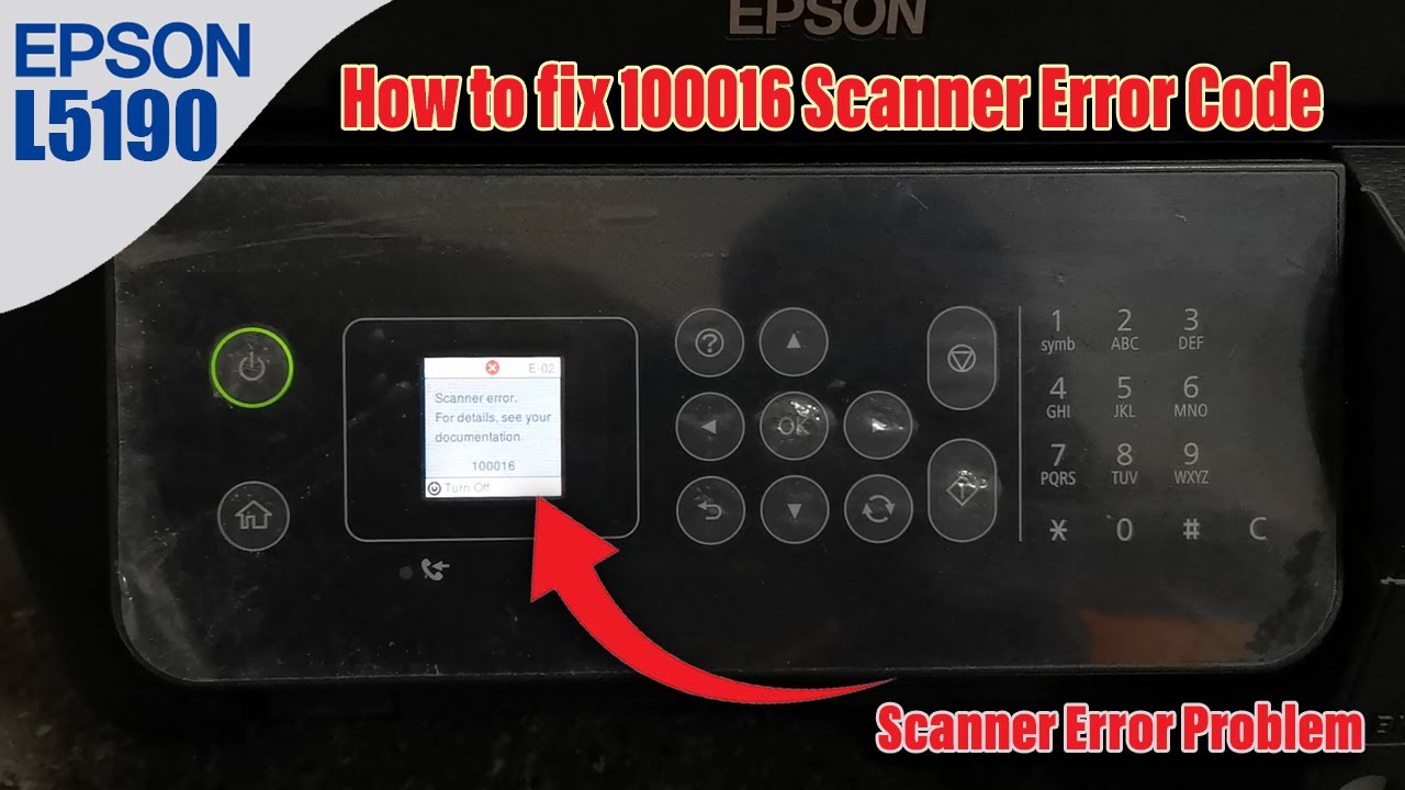 How to Fix 100016 Scanner Error of Epson EcoTank L5190 Printer.