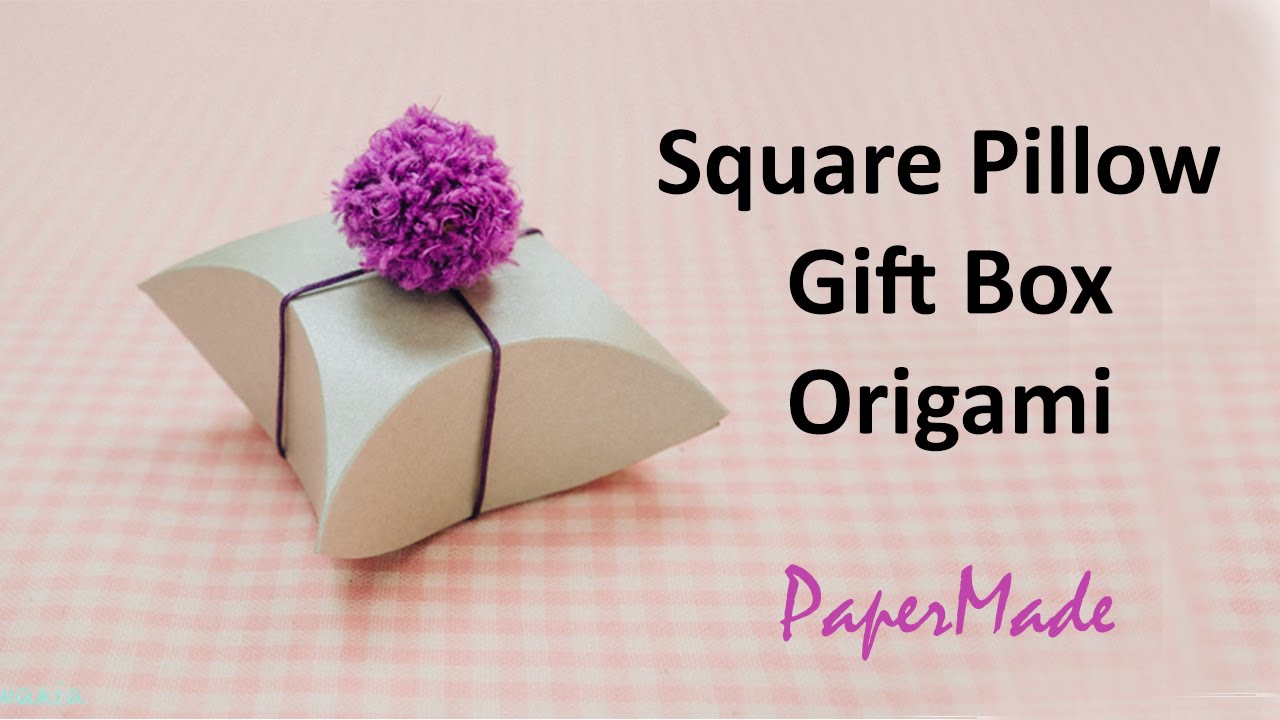 How to make Square Pillow Present / Gift box with Paper | Gift box Origami | DIY | PaperMade