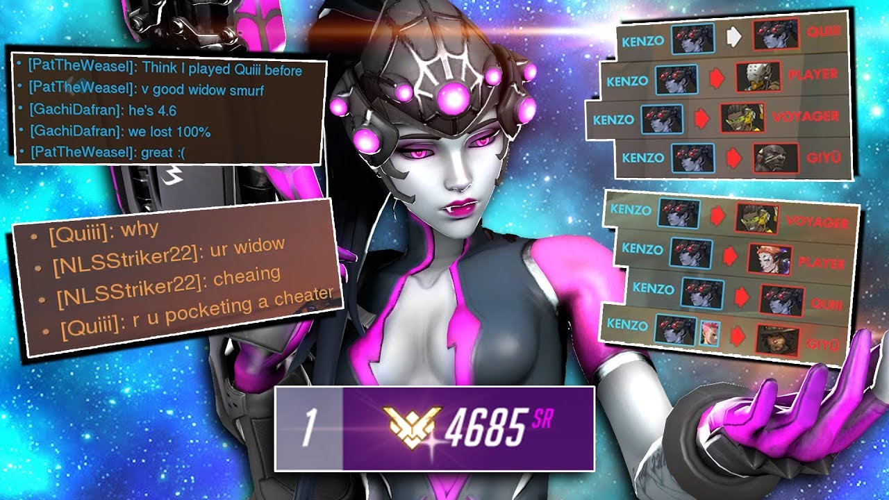 I played vs RANK 1 on his SMURF and he called me a CHEATER on Widowmaker - Overwatch