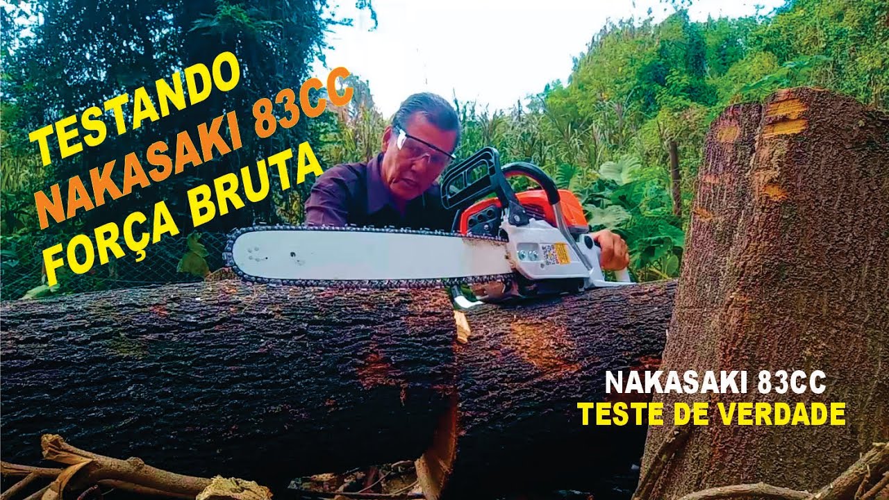 MOTOSERRA NAKASAKI 83CC - TESTANDO DE VERDADE - VEJA A POTÊNCIA DA MÁQUINA