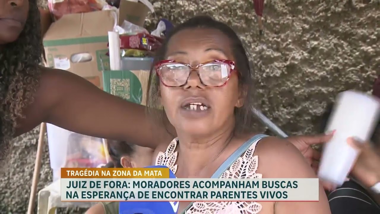 Juiz de Fora: moradores acompanham buscas na esperança de encontrar parentes vivos