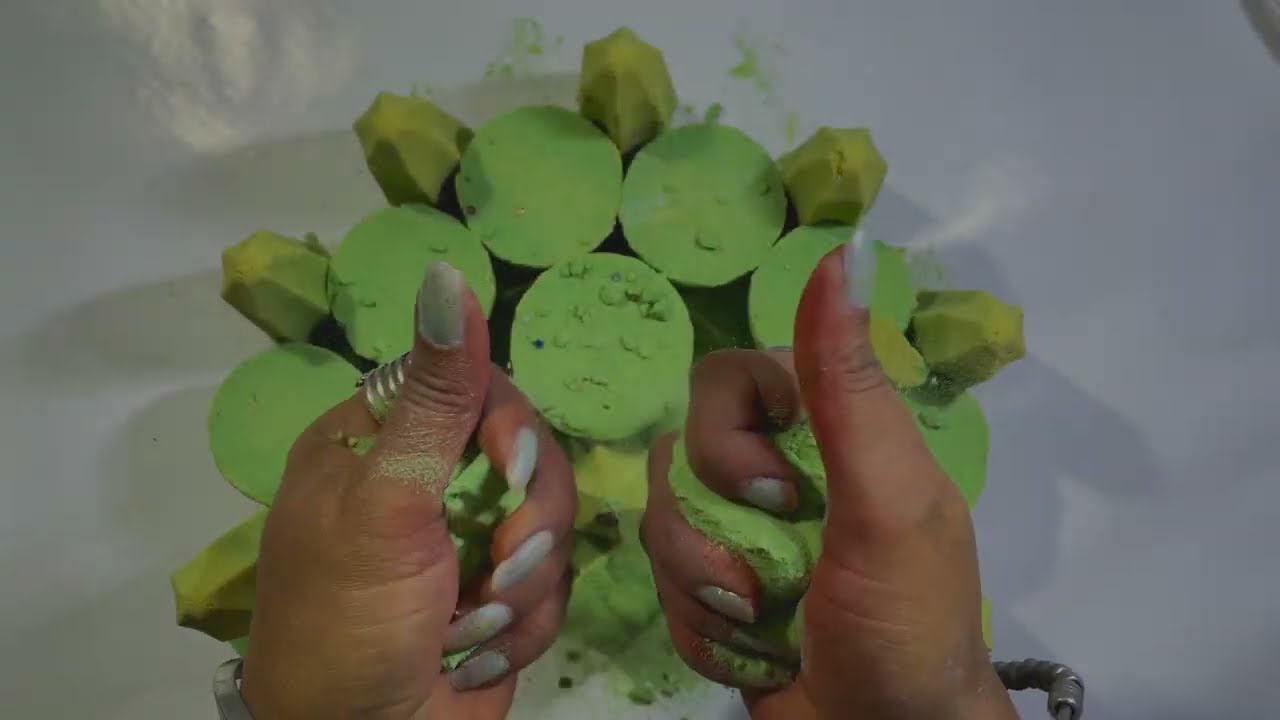Green shapes crush #oddlysatisfying #asmr @YouTube