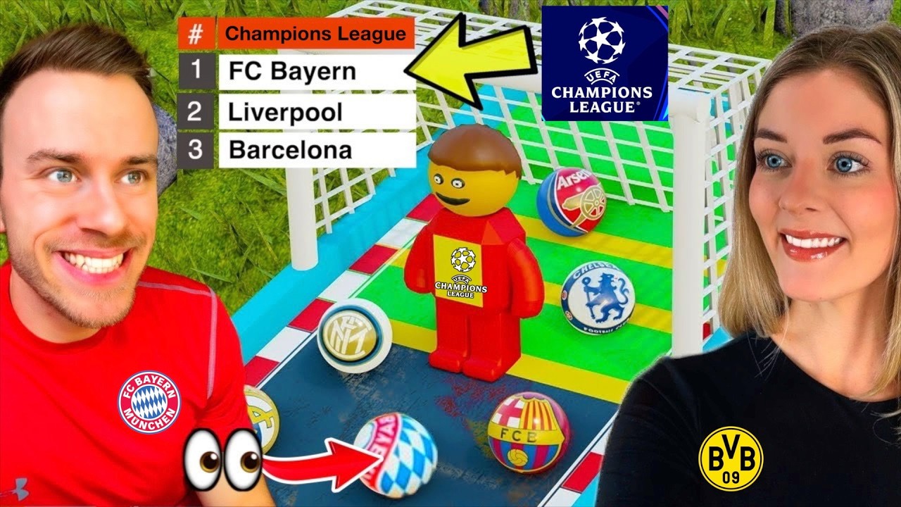 Champions League Marble Race BATTLE: Fabi vs Leni! 🤣 (extrem spannend!!)