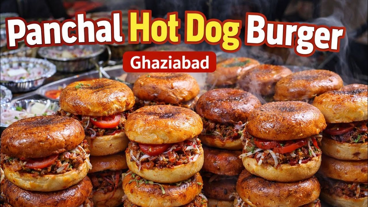 Indian Desi Burger with Salad |गाजियाबाद के प्रसिद्ध बर्गर |Panchal Burger wale |Indian Street Food