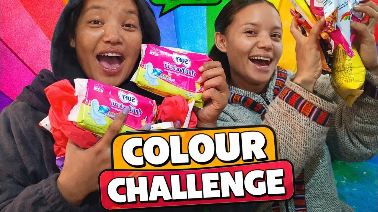 ||COLOUR CHALLENGE || #trendingvideo   sisters ❤️