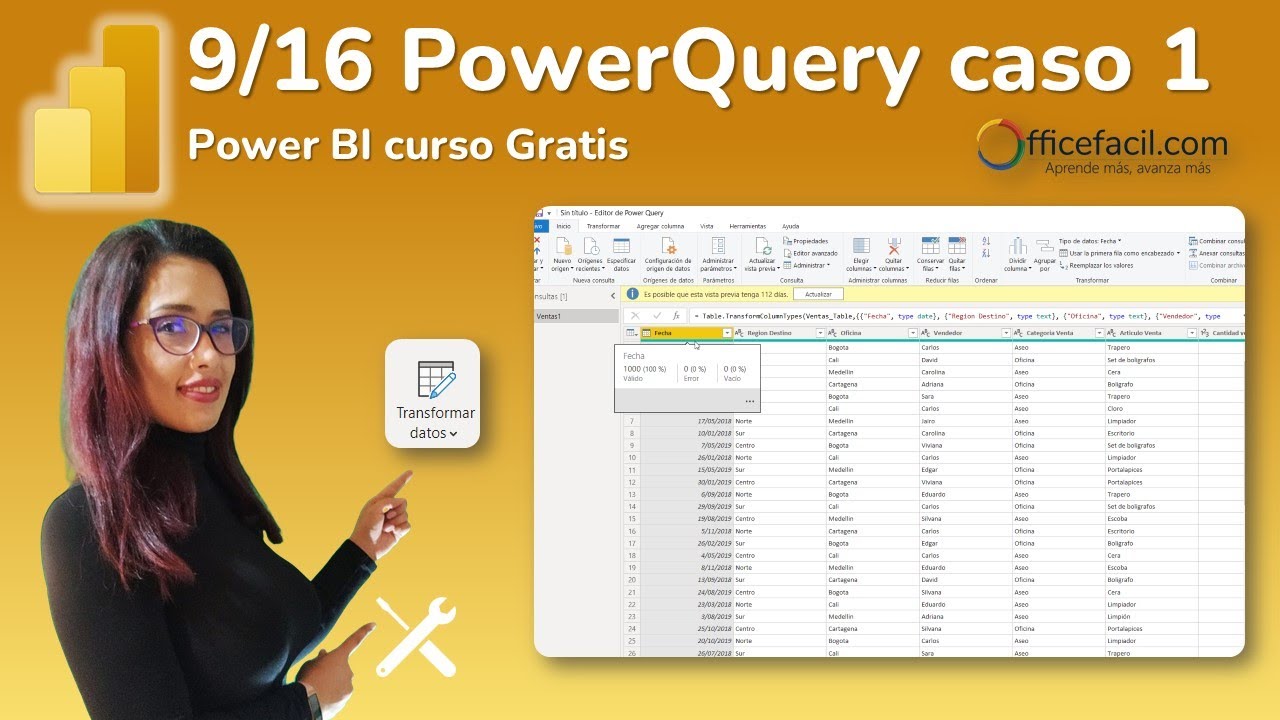 Power Bi PowerQuery arreglar datos caso 1