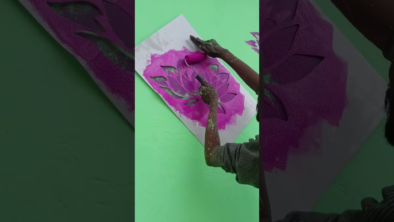Maine karwaya wall penting lotus 🌺🌹#youtubevideo #trending #lotus #flowers #penting #viralvideo 
