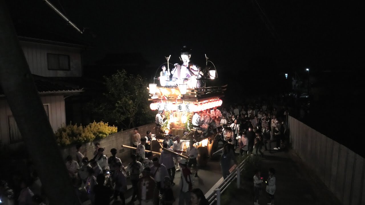 車輪新調記念　潮来市辻地区の屋臺　曳き廻し（夜）