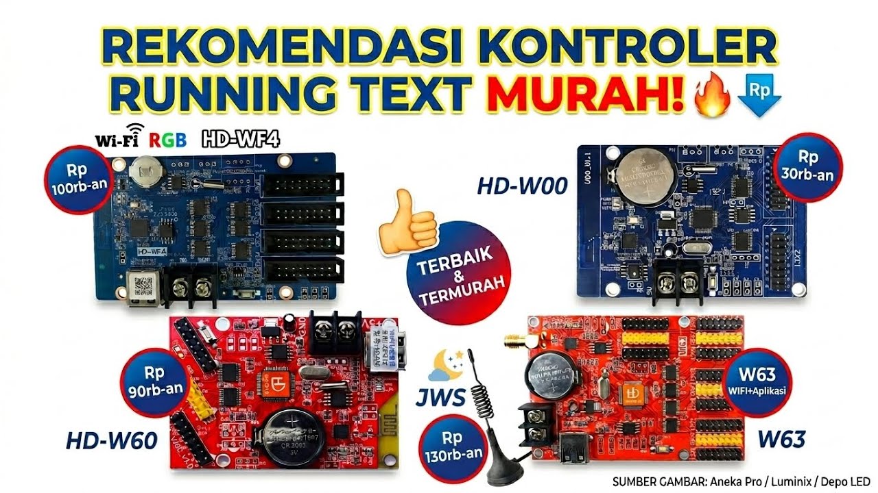 REKOMENDASI KONTROLER RUNNING TEXT HARGANYA MURAH