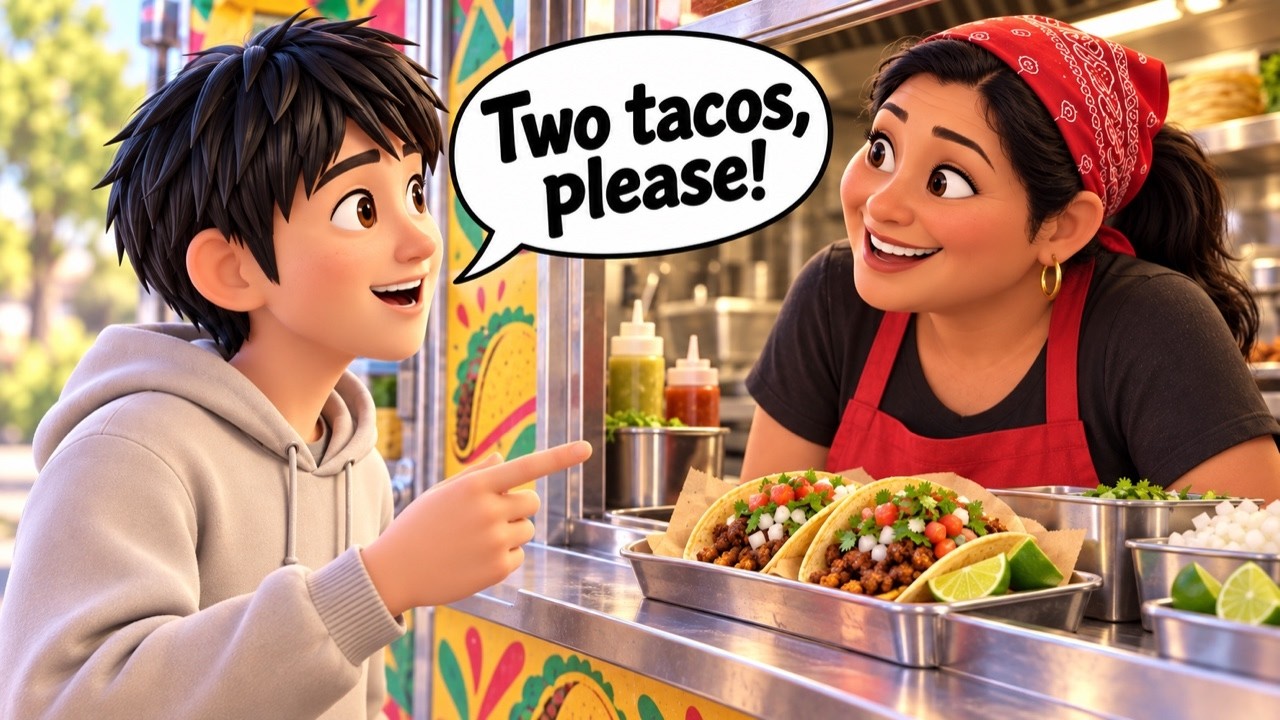 🌮 Ordering at a Taco Truck for the First Time | Slow and Easy English Story for Beginners