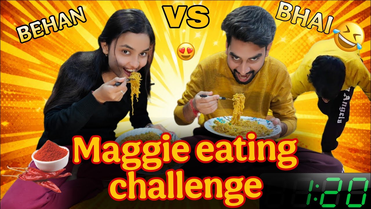 Maggie eating challenge with my brother ❤️