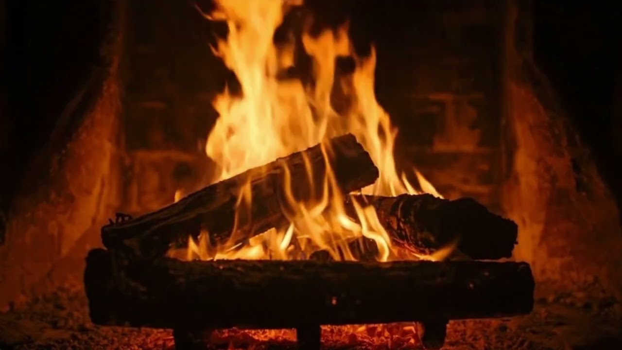 3 Hours of Cozy Fireplace 4K | Crackling Fire Sounds for Sleep