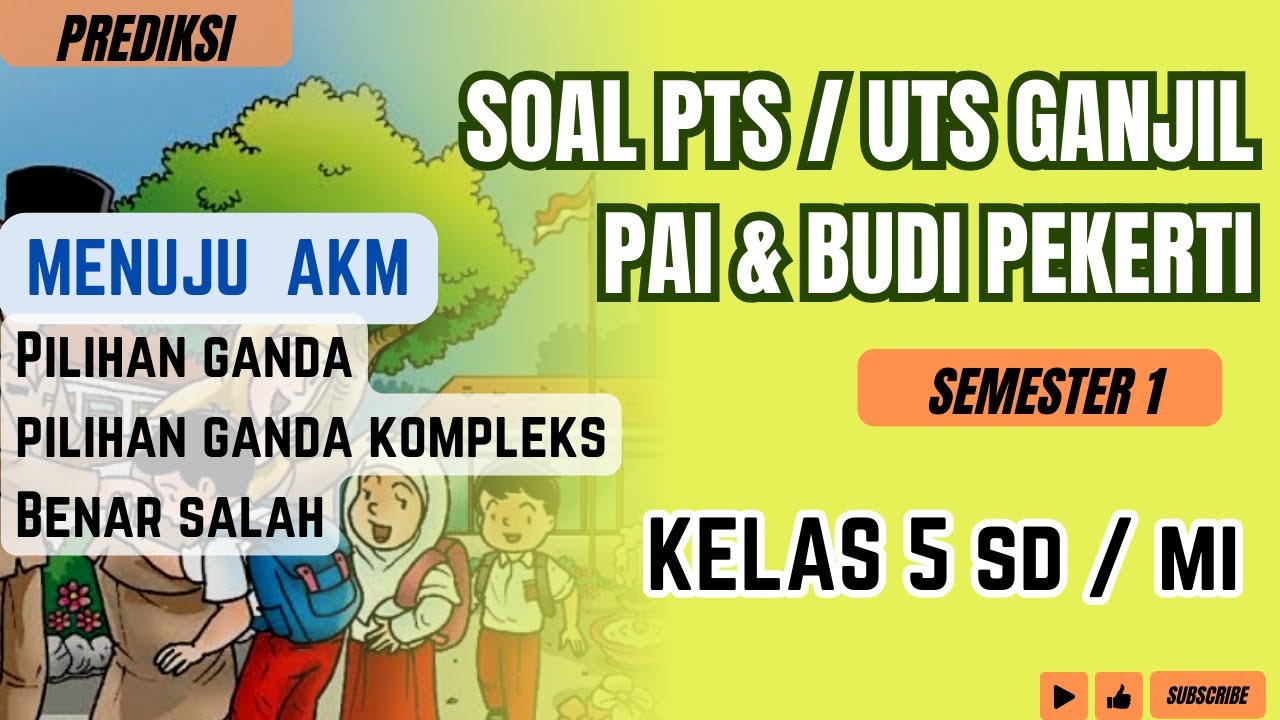 Latihan Soal PTS PAI kelas 5 SD Semester 1 | menuju soal AKM #soalakm #paisd #kelas5 #soalpts