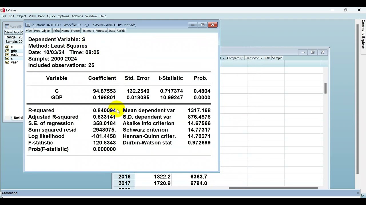كون معادلة خط الانحدار البسيط بثلاثة طرق مختلفة في برنامج #EViews في أقل من دقيقة