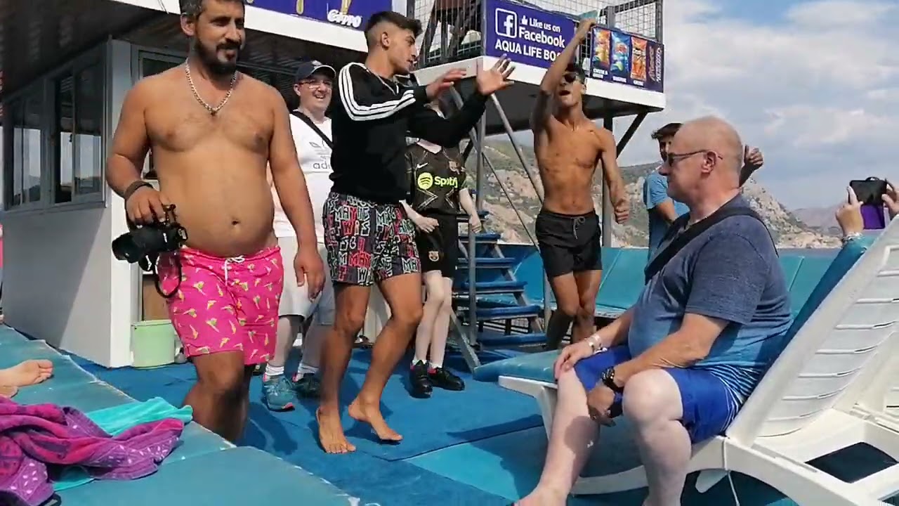 me dancing on aqua life party boat with the crew amazing marmaris turkey 2022