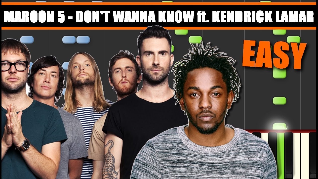 DONT WANNA KNOW (Maroon 5 ft. Kendrick Lamar) EASY Piano Tutorial / Cover SYNTHESIA + MIDI & SHEET