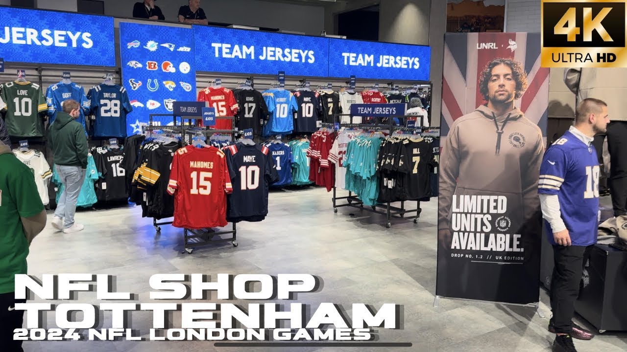 The NFL Shop at The Tottenham Experience | Looking around at the 2024 NFL London Games [4K]
