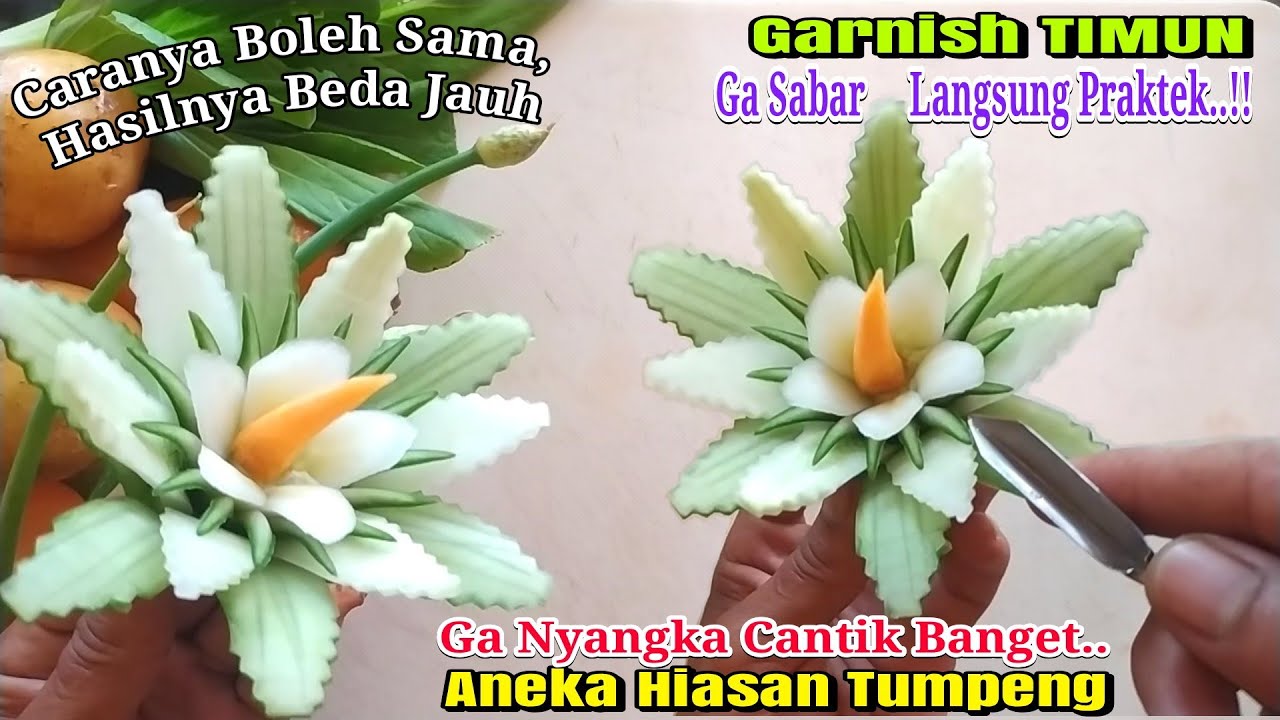 [DIY] Garnish Timun Super Cantik 😍 Wow Begini Caranya Menghias Tumpeng Bund | Aneka Hiasan Tumpeng