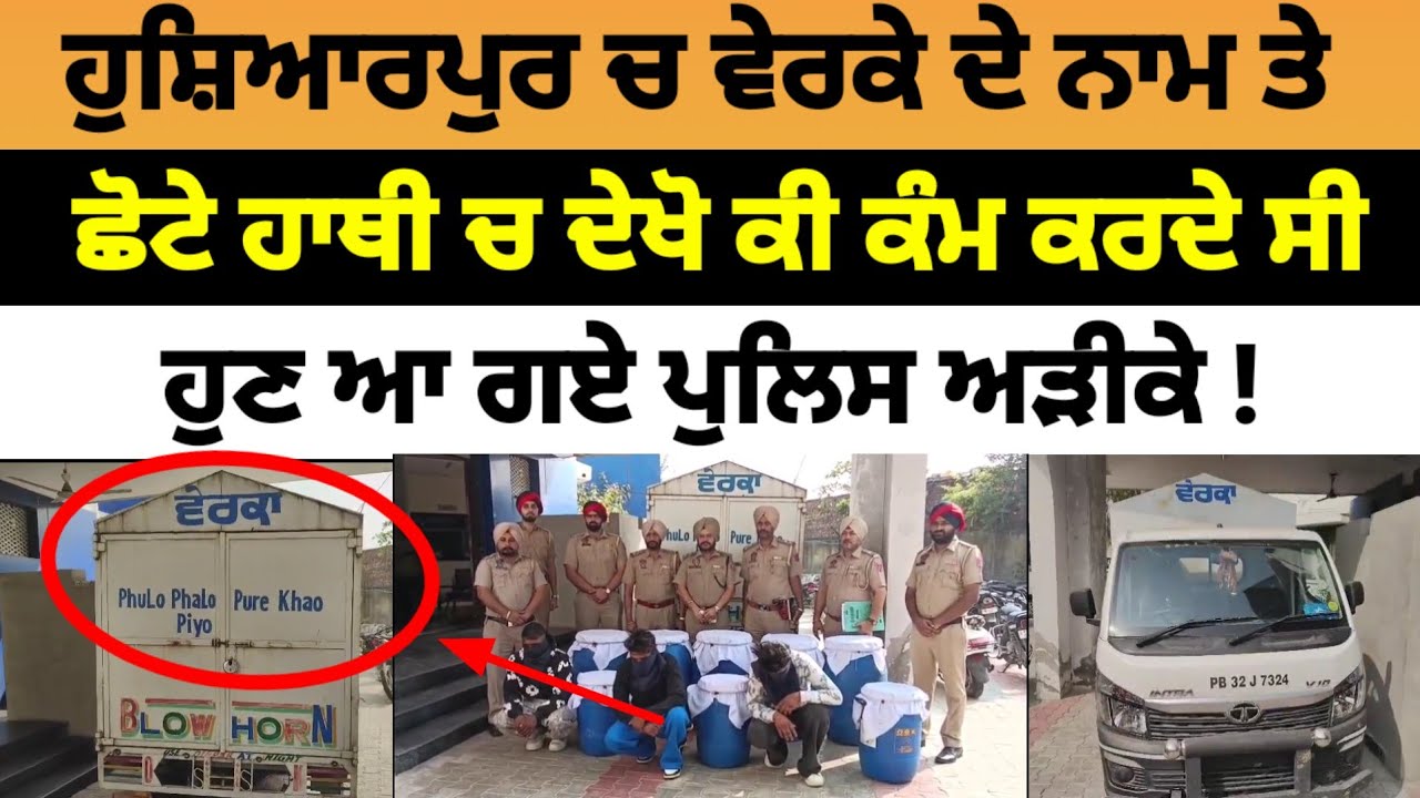 Hoshiarpur ਚ ਵੇਰਕੇ ਦੇ ਨਾਮ ਤੇ ਛੋਟੇ ਹਾਥੀ ਚ ਦੇਖੋ ਕੀ ਕੰਮ ਕਰਦੇ ਸੀ, ਹੁਣ ਆ ਗਏ ਪੁਲਿਸ ਅੜੀਕੇ | hoshiarpur