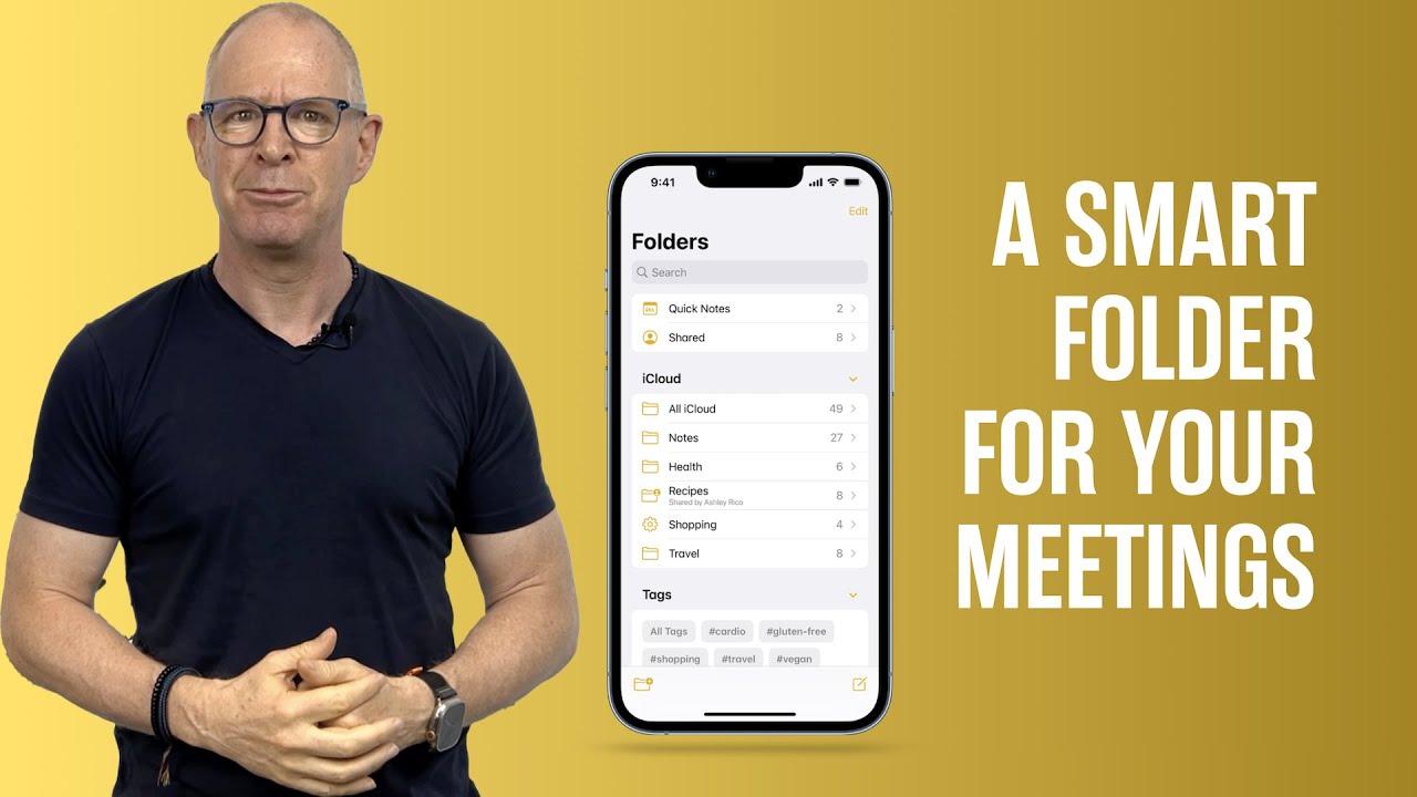 Простая смарт-папка Apple Notes для встреч.
