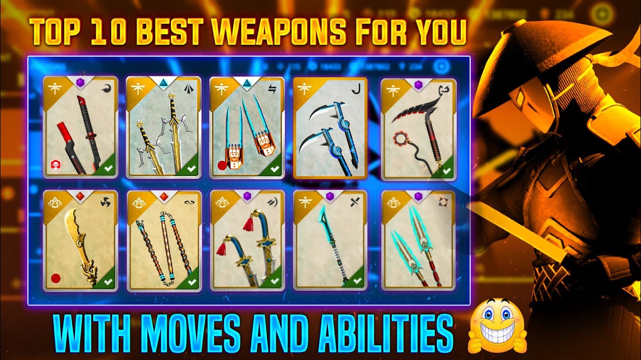 (Top 10) Best Weapons in Shadow Fight 3! sf3 best weapons for you! top 10 weapons moves & abilities