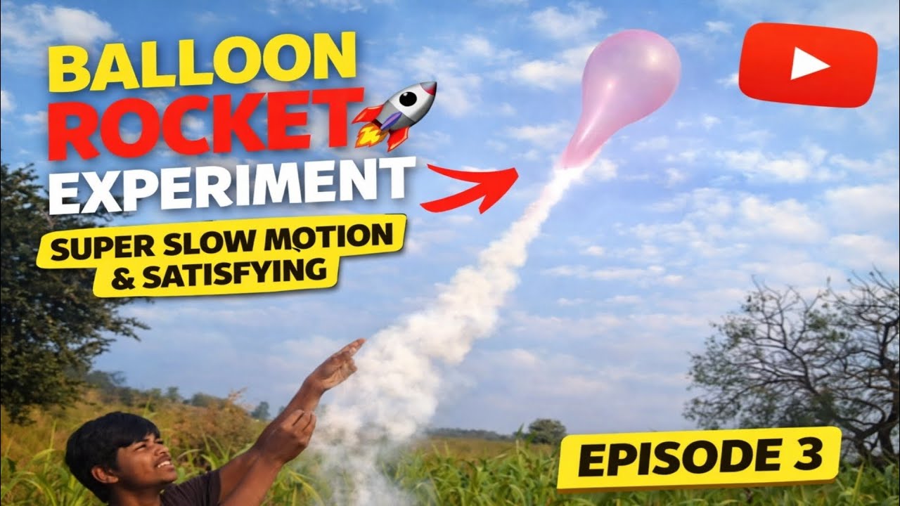Balloon Rocket Experiment 🚀🎈 | Super Slow Motion & Satisfying | Episode 3!