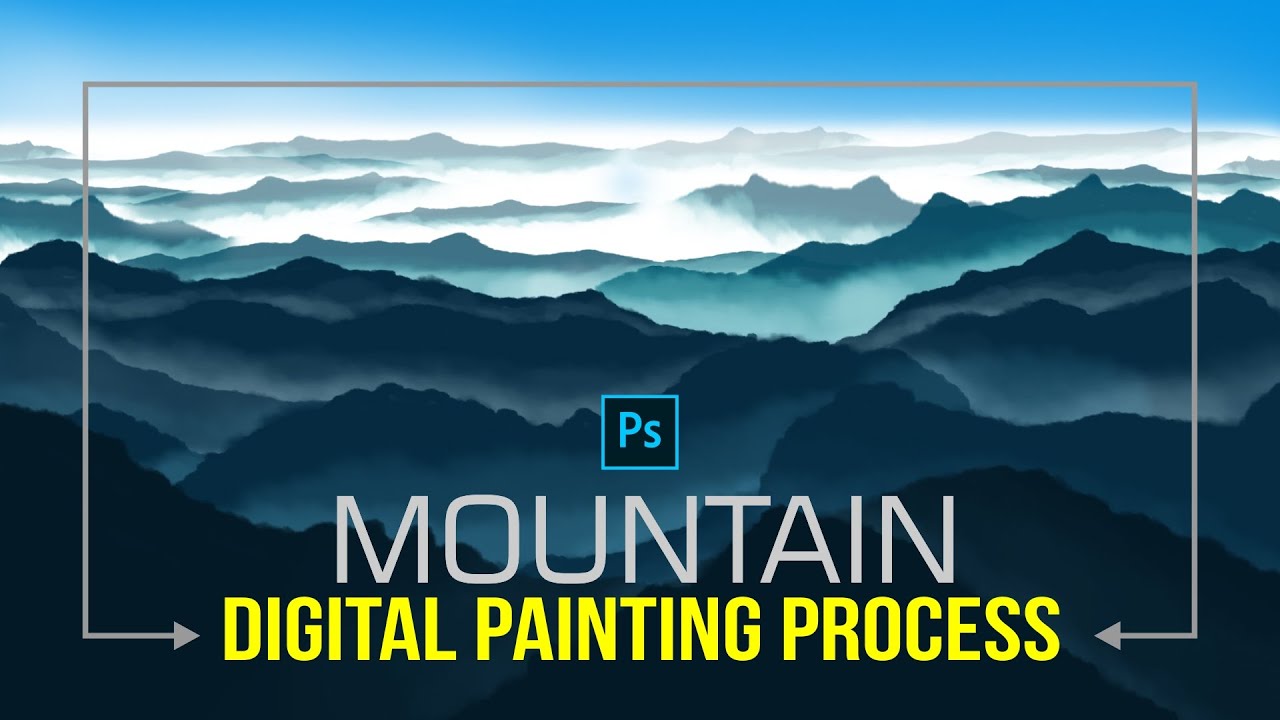 How to Paint Mountain Landscape in Photoshop | Photoshop Mountain Background