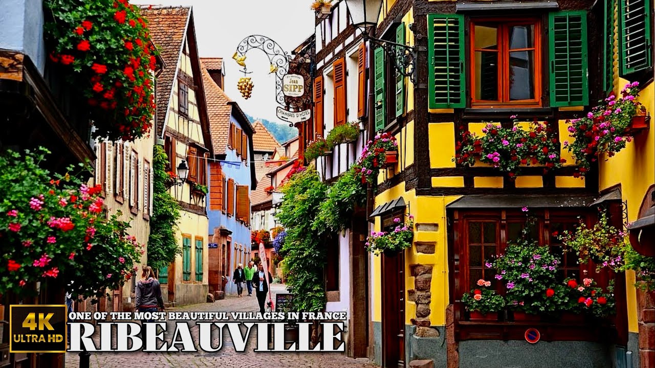 RIBEAUVILLE, One OF The Most Beautiful Village In France, 4K, Walking Tour