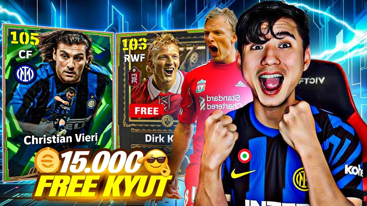 15,000 Coins New Vieri + Free Kuyt Daily Free Draw Pack opening in efootball 26 mobile