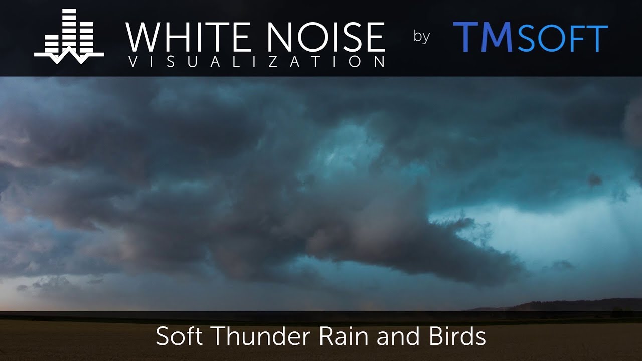 Soft Thunder Rain and Birds - 1 Hour  Relaxing Sleep Sound with Dark Screensaver