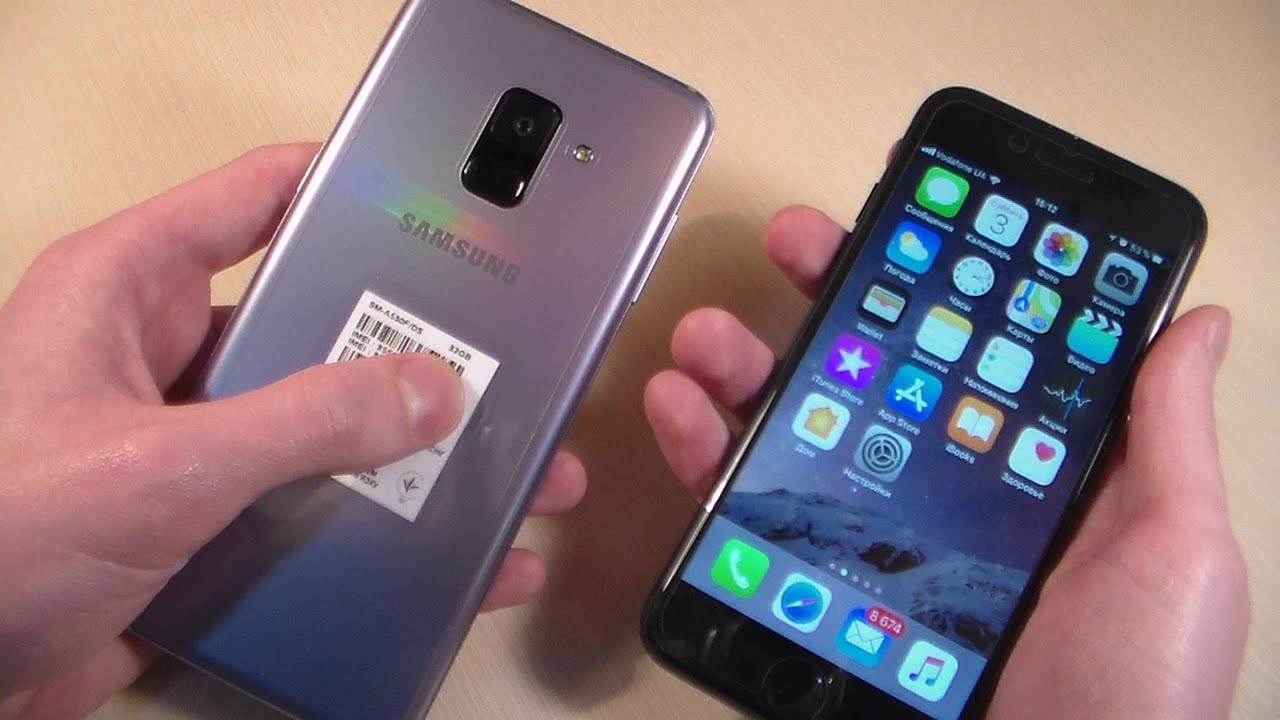 Samsung Galaxy A8 2018 vs iPhone 7 (HD)