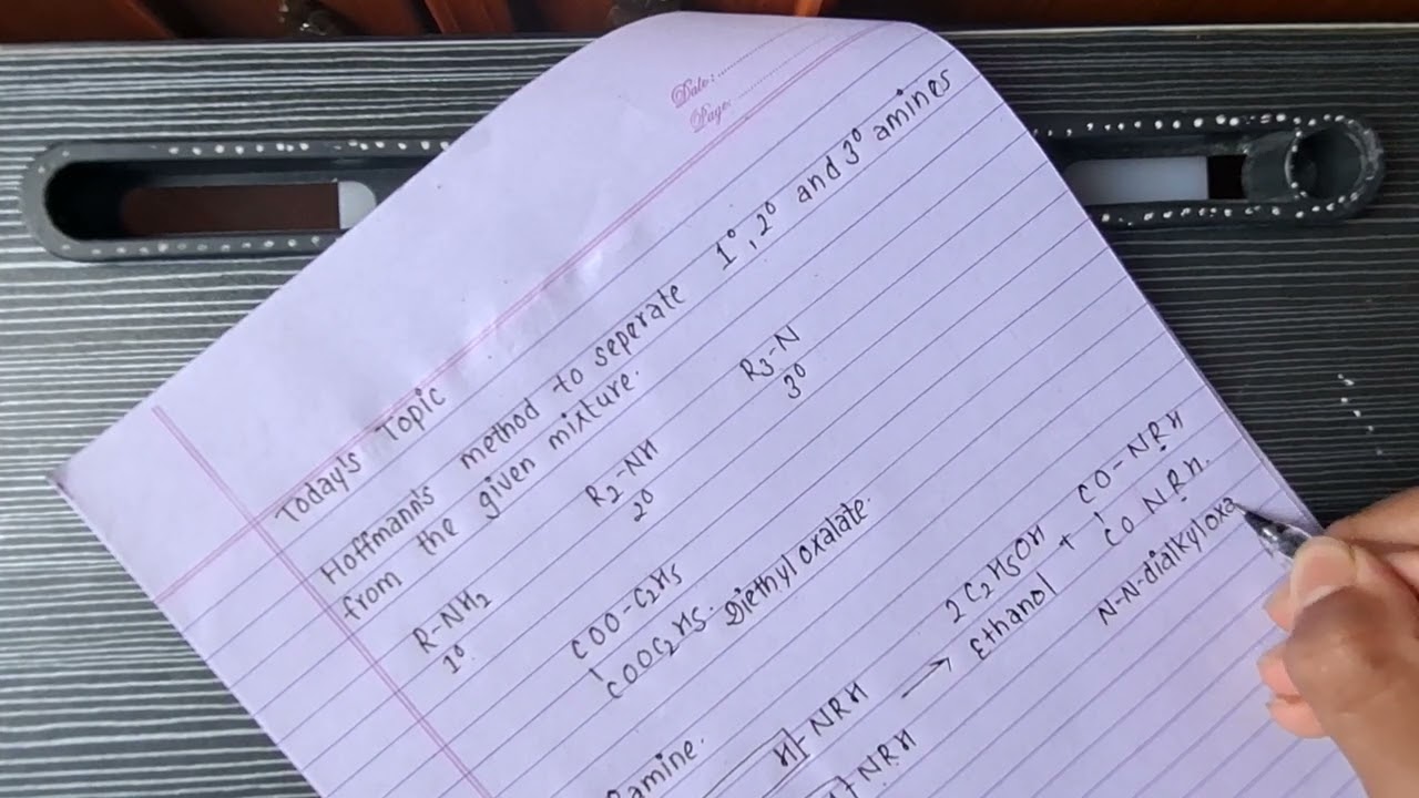 Hoffmans method to seperate 1&deg; , 2&deg; and 3&deg; Amines . #chemistry  #class12 #Aashish