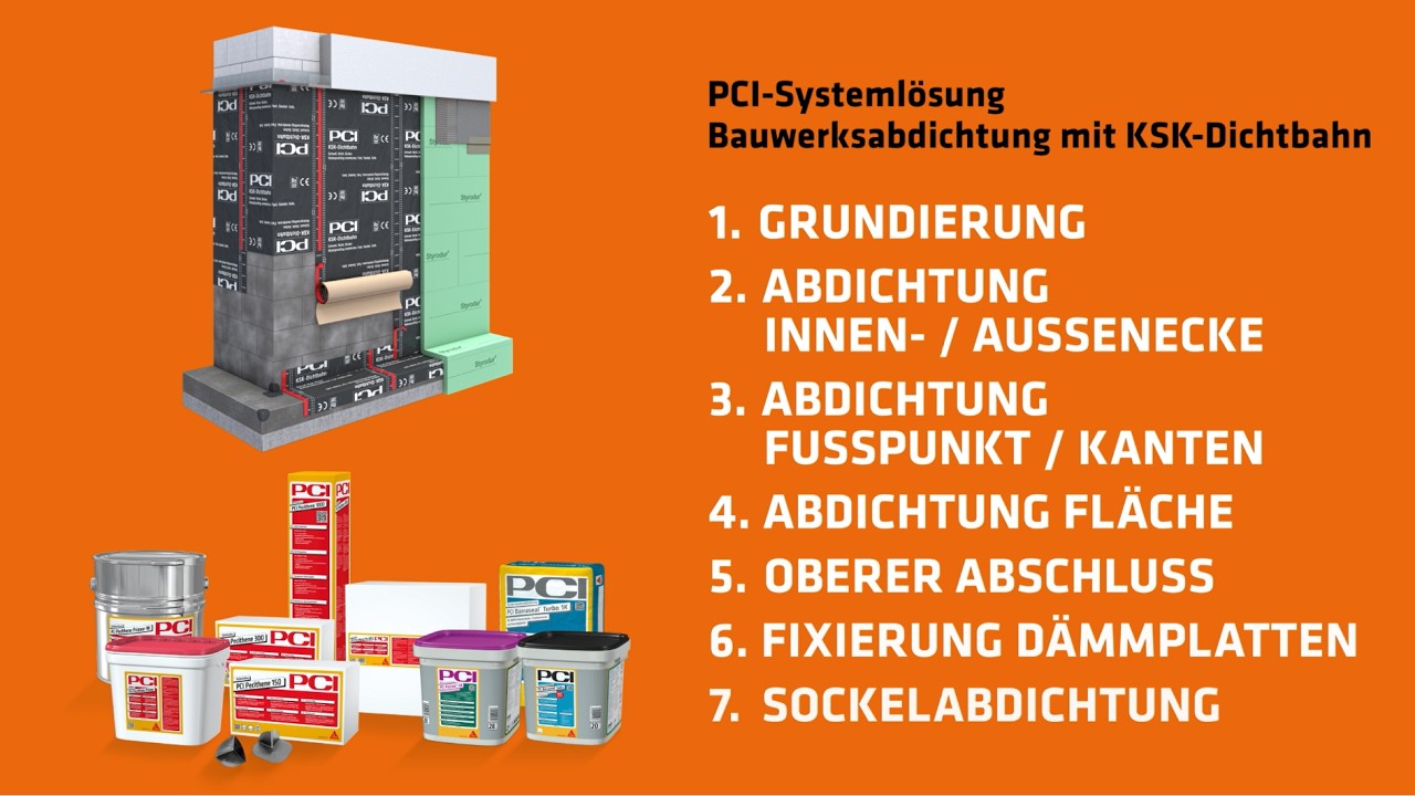 Bauwerksabdichtung mit KSK-Dichtbahn