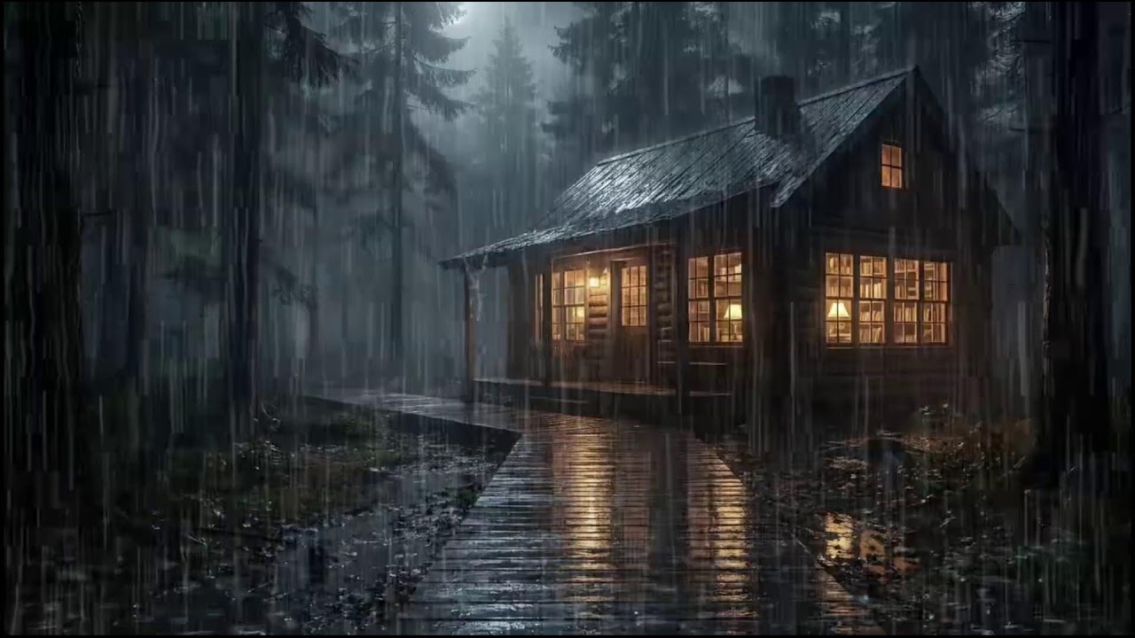 Peaceful Forest Cabin After Rain 🌧️ Calm Rain Sounds for Deep Sleep & Stress Relief