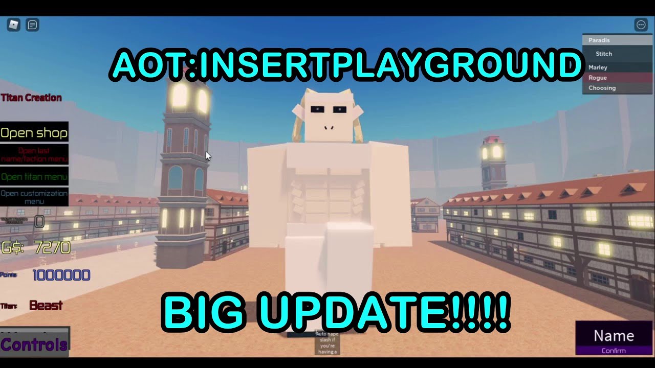 ROBLOX Attack on Titan Aot:Insertplayground BIG UPDATE!!!!