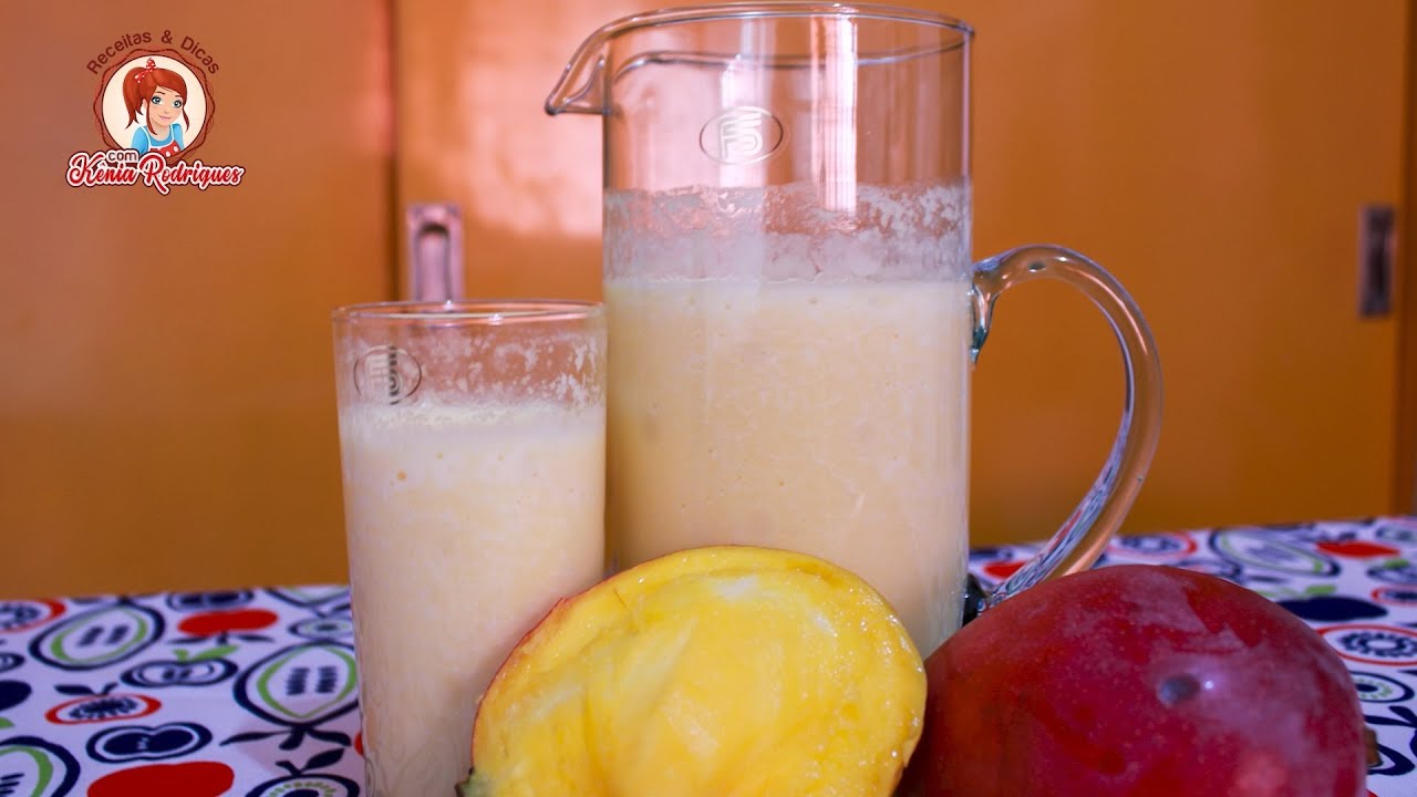 VITAMINA DE MANGA COM LEITE - Super cremoso