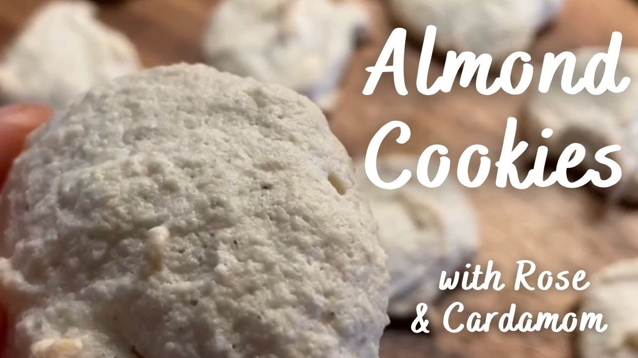 Almond Meringue Cookies with Rose and Cardamom