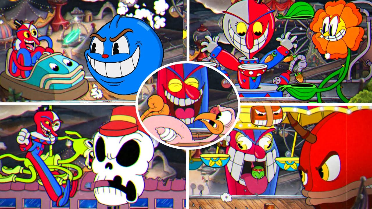Cuphead + DLC - All Bosses with Beppi The Clown (Epic Co-op Showdowns!