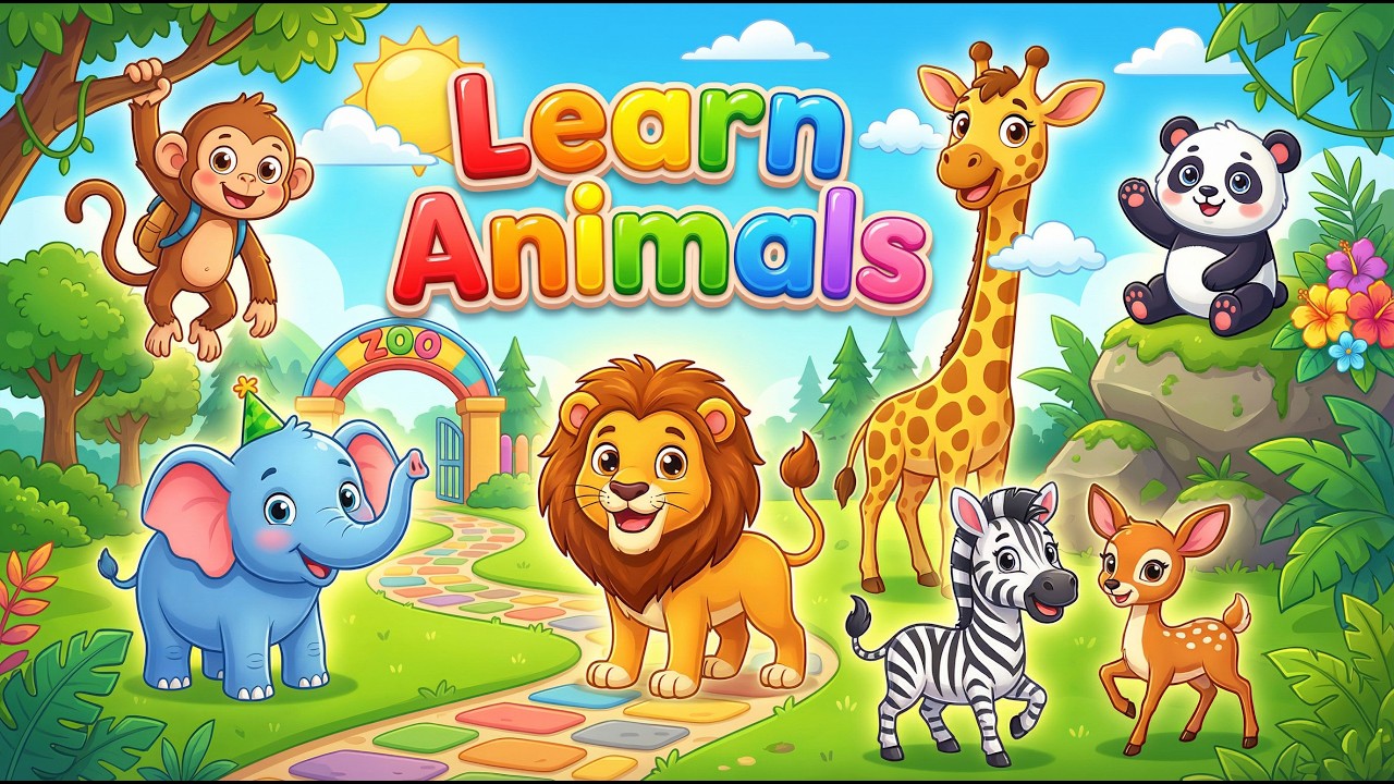 🐯Animals for Toddlers 🐒 | Learn Animals with Dancing 3D Animals | Names & Sounds #learnanimal