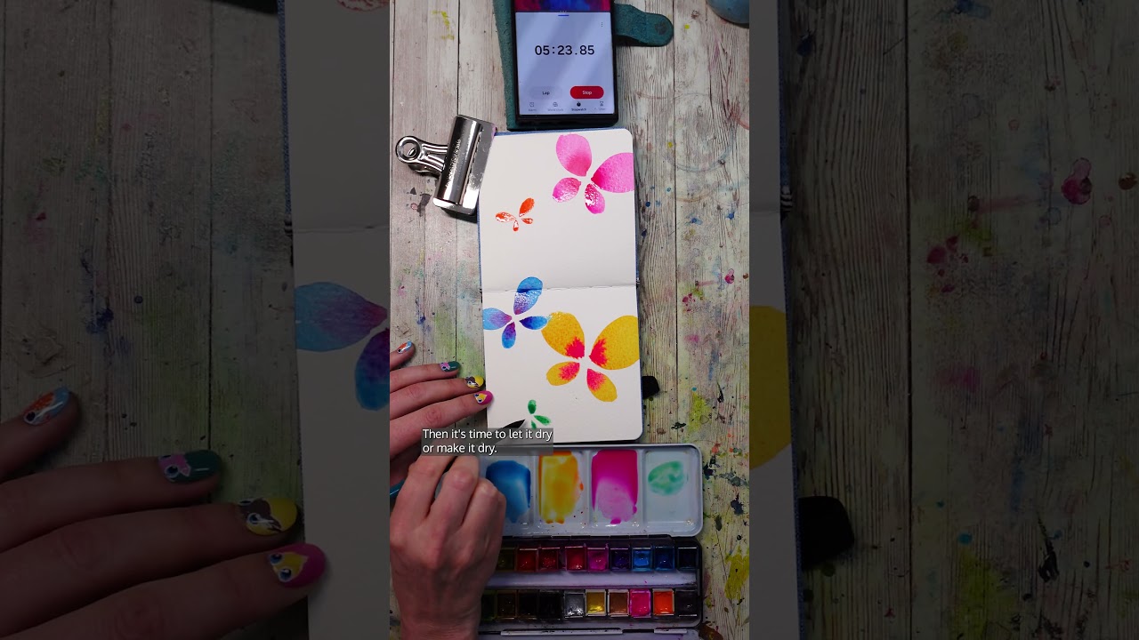 Cute and Easy 10 minute Butterfly Watercolor Page