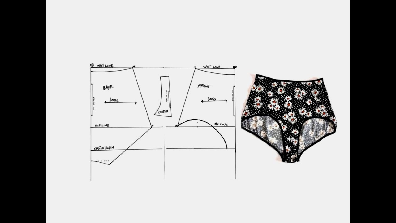 How To Draft High Waist Basic Panty Pattern With Your Measurement ! Make Your Own Panty Pattern