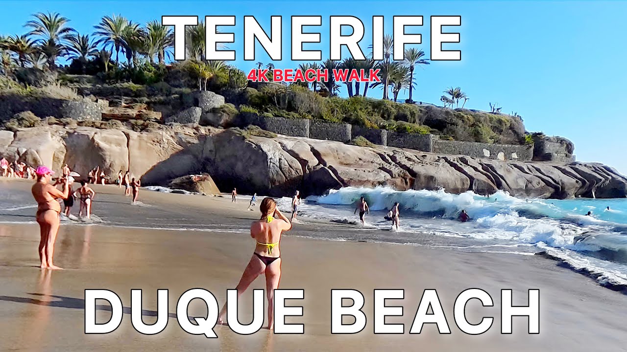 TENERIFE 🌴 Playa del Duque Walk | Luxury Beach Vibes & Ocean Sounds 4K