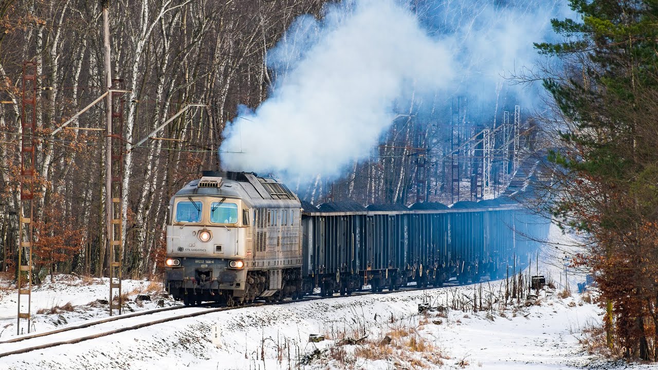 Diesle CTLu walczą z podjazdem - TEM2-203 & BR232 568-6 | KWK Staszic - podg Staszic, 04.02.2023