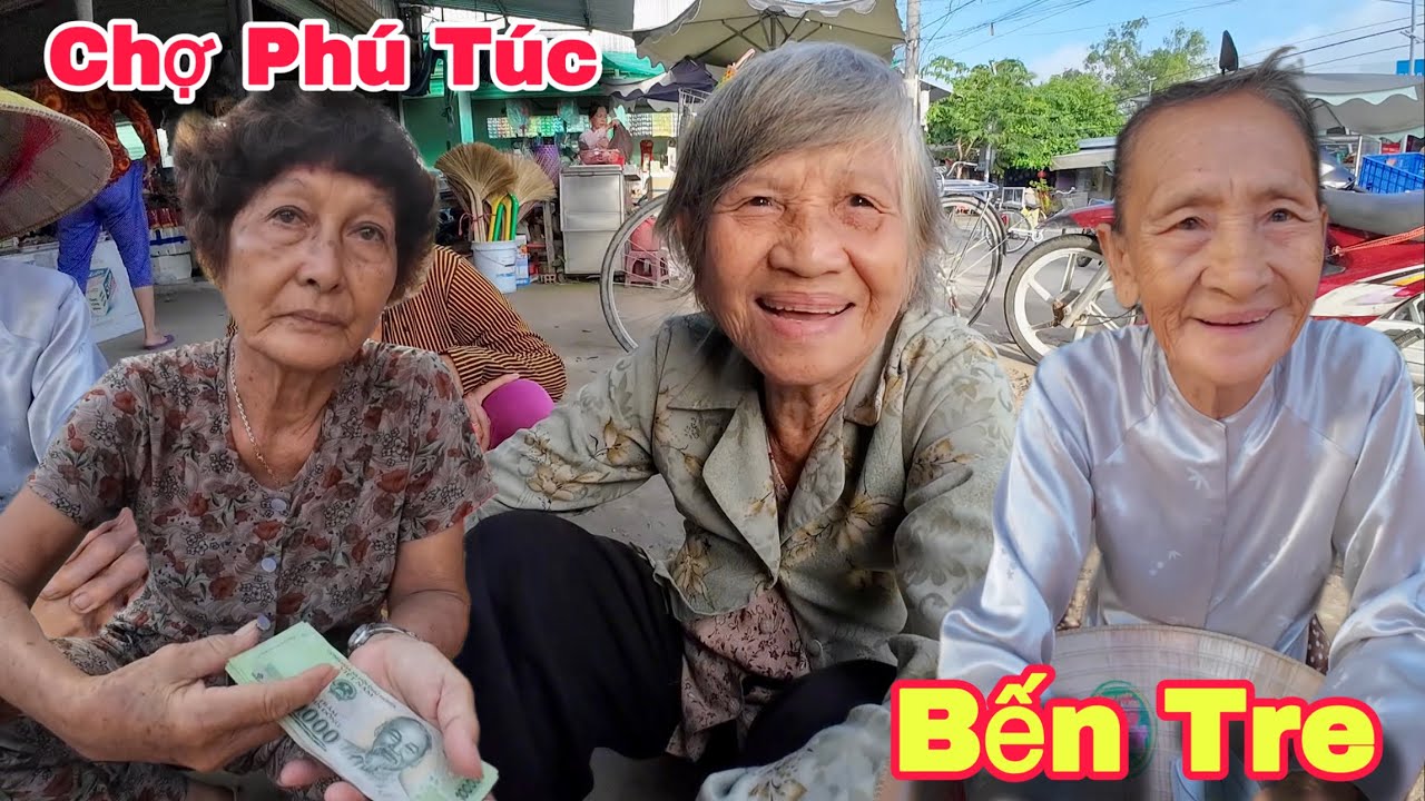 Chợ Phú Túc Châu Thành Bến Tre Người Lớn Tuổi Khó Khăn Hạnh Phúc Nhận Quà Từ Mỹ | Khương Nhựt Minh