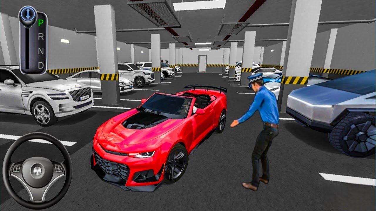 New Red Camaro Stuck car For Parking Garage&ndash;3d driving class simulator 2025#cardriving