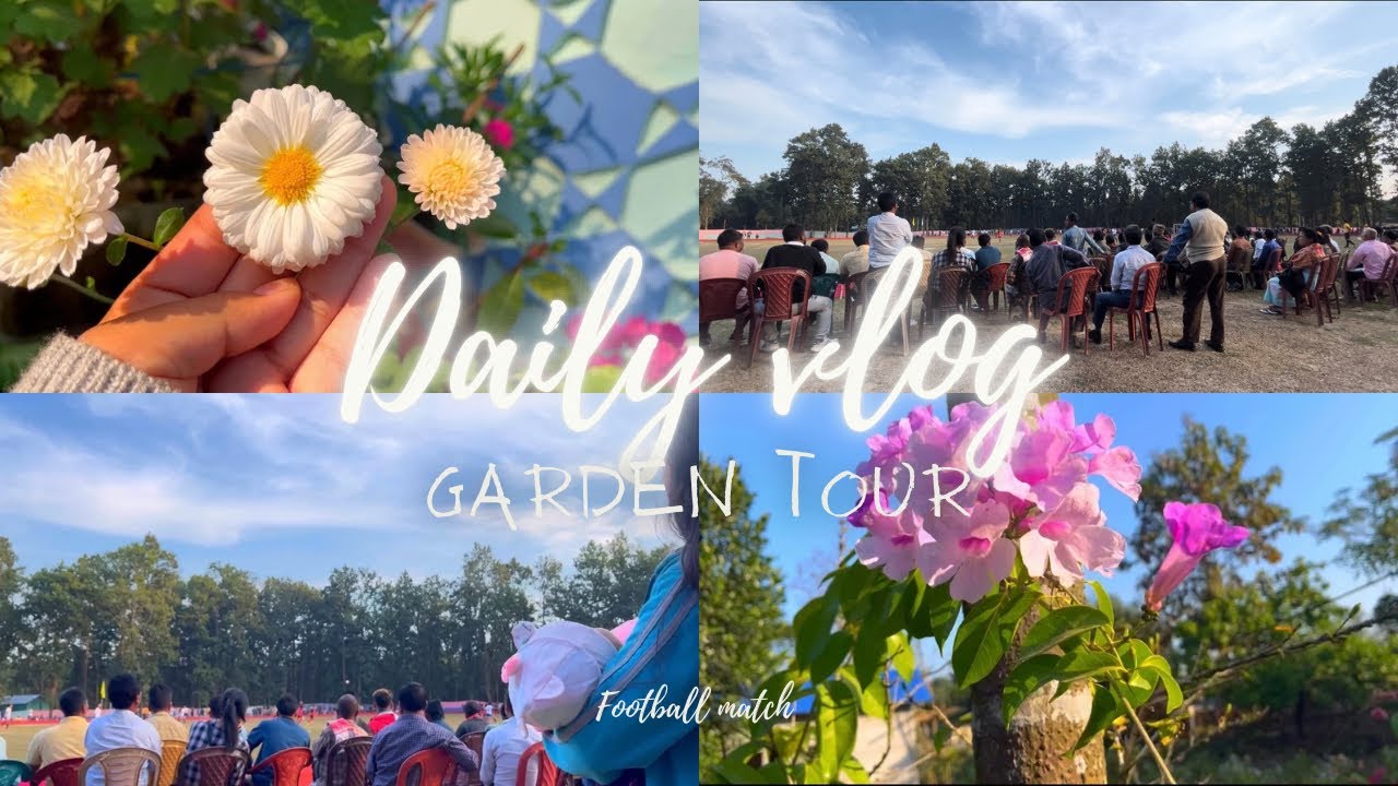 Garden tour🪴,watched football match etc..| village life✨#dailyvlog