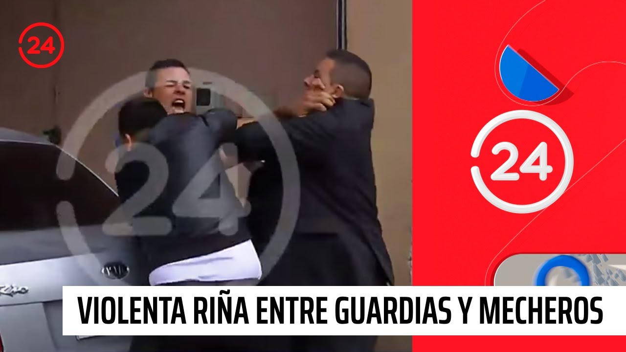 Violenta riña entre guardias y mecheros sorprende a transeúntes en La Serena | 24 Horas TVN Chile
