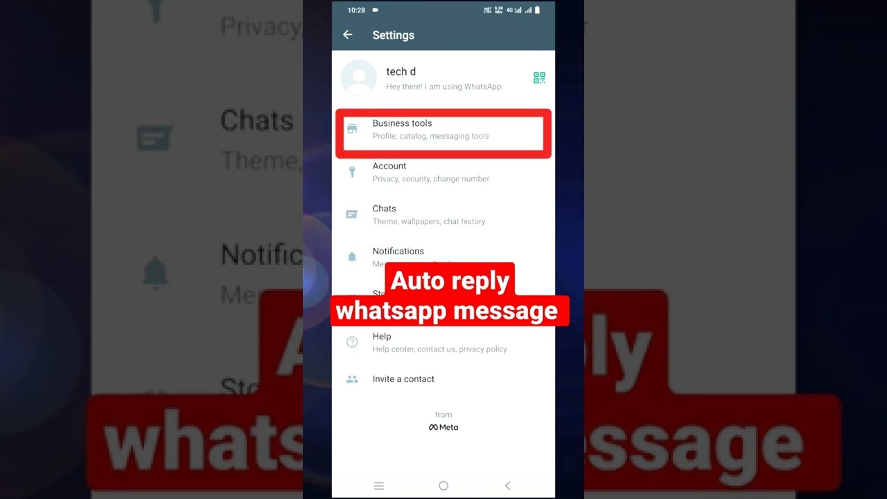 Whatsapp me auto reply message on kaise kare | How to enable auto reply whattasap message #techd