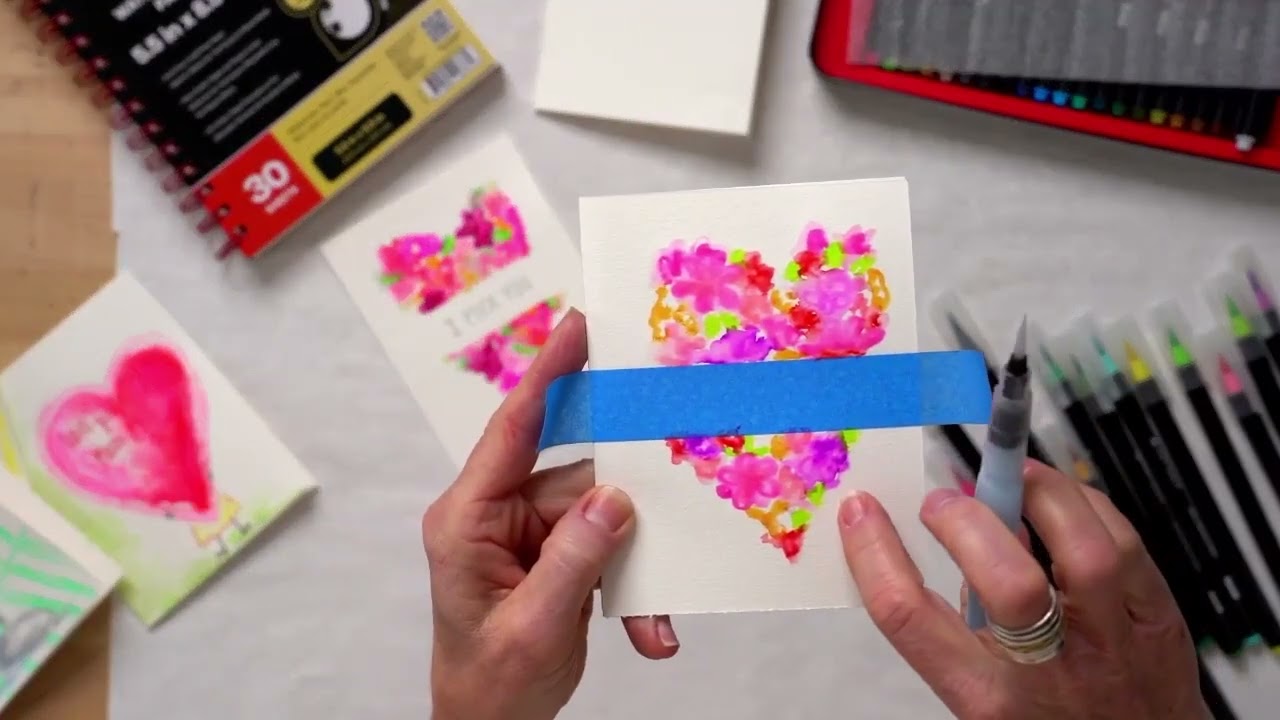 Let's Paint Live | Watercolor Valentine's Cards